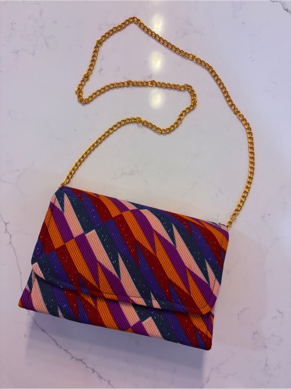 Colorful Geometric Chain Shoulder Bag - Never Used